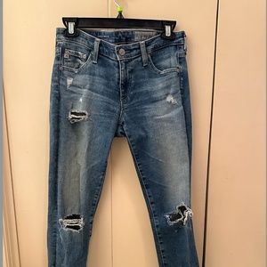 AG Stilt Roll Up Cigarette Distressed Jean